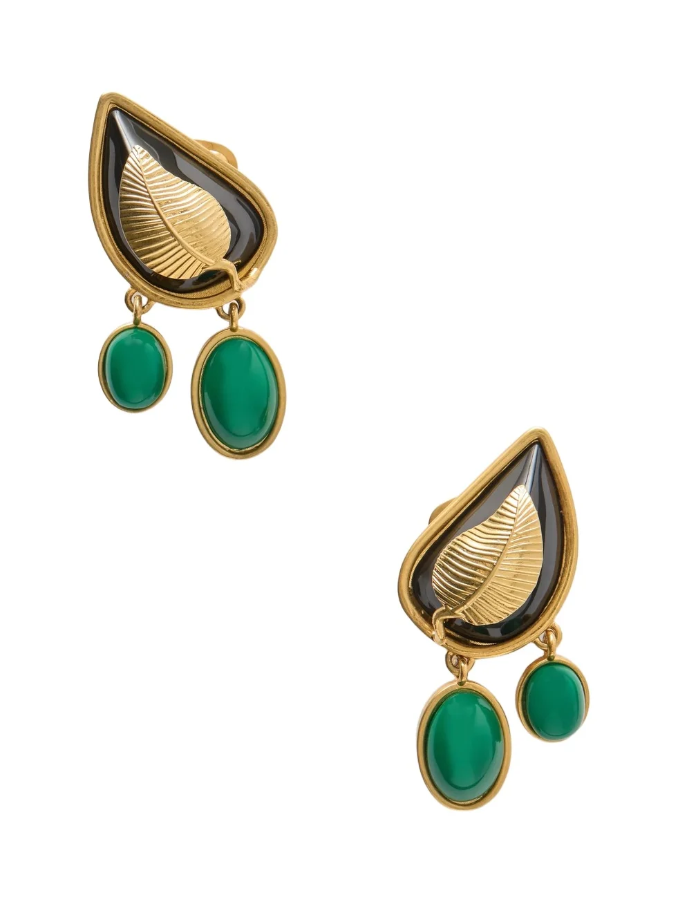 Leaf Enamel Gold-plated Earrings Leaf Enamel Gold-plated Earrings