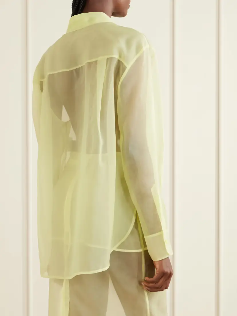The Frankie Shop Peri Sheer Silk-blend Shirt | Thumbnail 3 The Frankie Shop Peri Sheer Silk-blend Shirt | Thumbnail 3