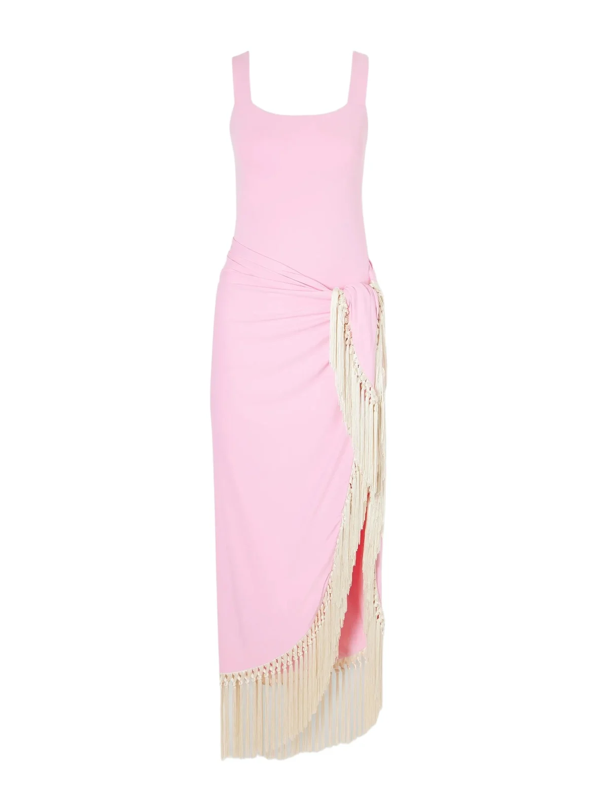 Taller Marmo Lido Fringed Swimsuit And Pareo Set - Pink