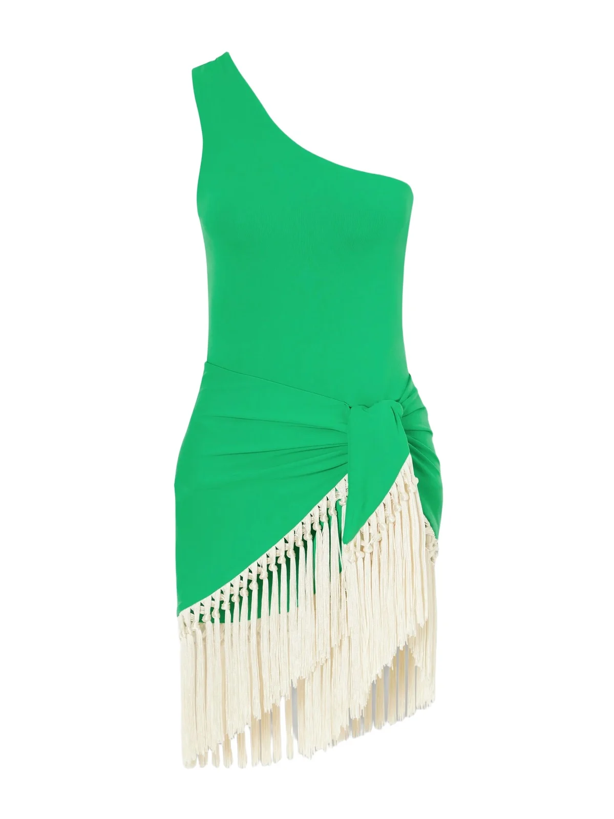 Yacare Swimsuit And Fringed Pareo Set Yacare Swimsuit And Fringed Pareo Set