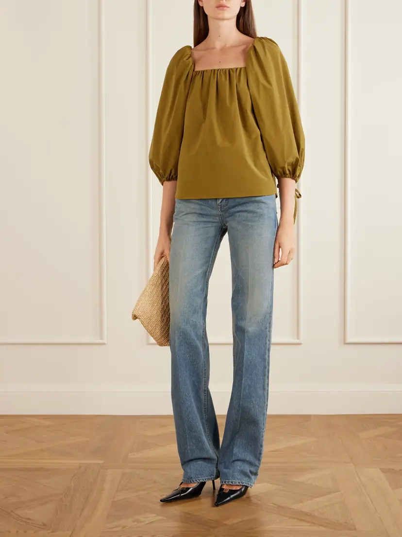 Saint Laurent Gathered Poplin Blouse | Thumbnail 2 Saint Laurent Gathered Poplin Blouse | Thumbnail 2