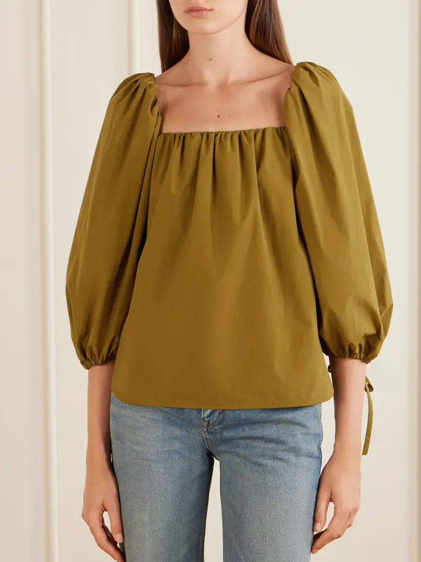 Saint Laurent Gathered Poplin Blouse | Thumbnail 3 Saint Laurent Gathered Poplin Blouse | Thumbnail 3
