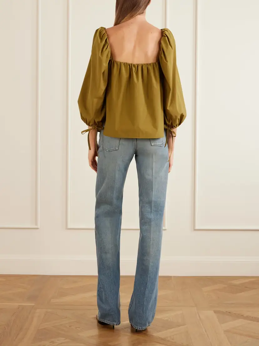 Saint Laurent Gathered Poplin Blouse | Thumbnail 4 Saint Laurent Gathered Poplin Blouse | Thumbnail 4