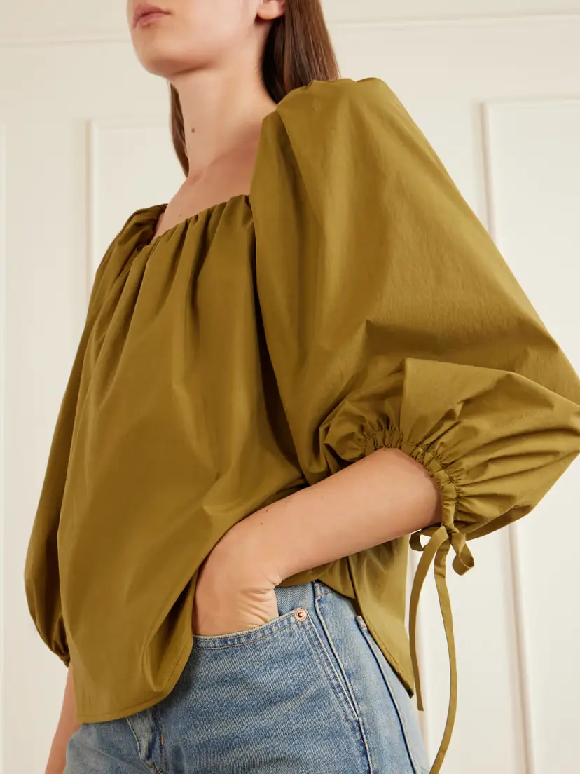 Saint Laurent Gathered Poplin Blouse | Thumbnail 5 Saint Laurent Gathered Poplin Blouse | Thumbnail 5