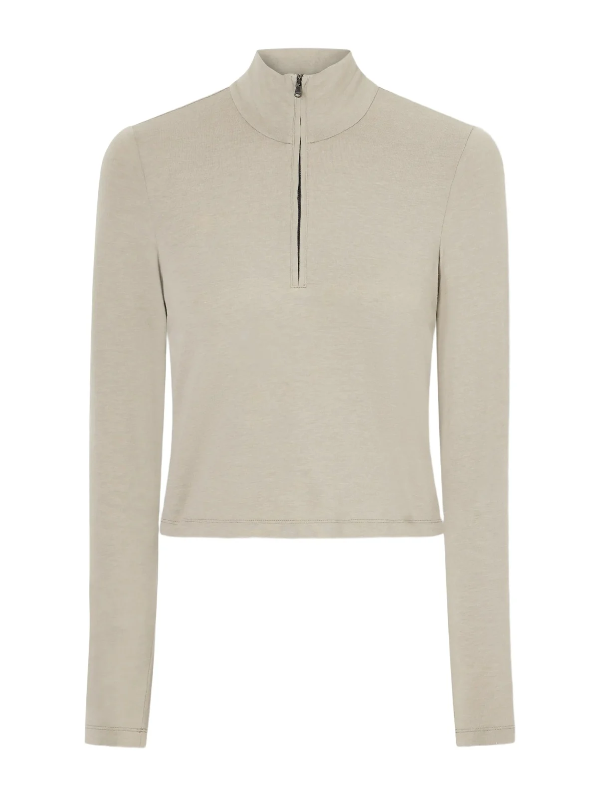 James Perse Cropped Cotton-blend Half-zip Top