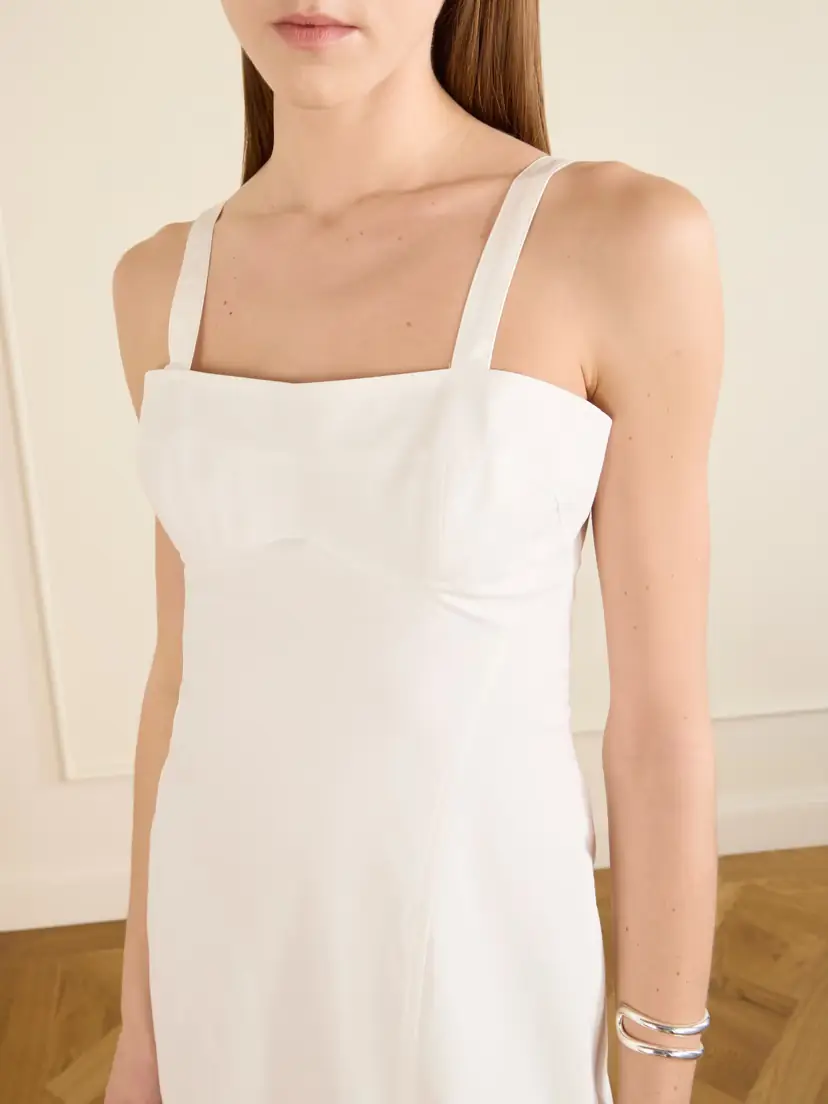 Victoria Beckham Cami Paneled Organic Cotton-blend Midi Dress | Thumbnail 4 Victoria Beckham Cami Paneled Organic Cotton-blend Midi Dress | Thumbnail 4