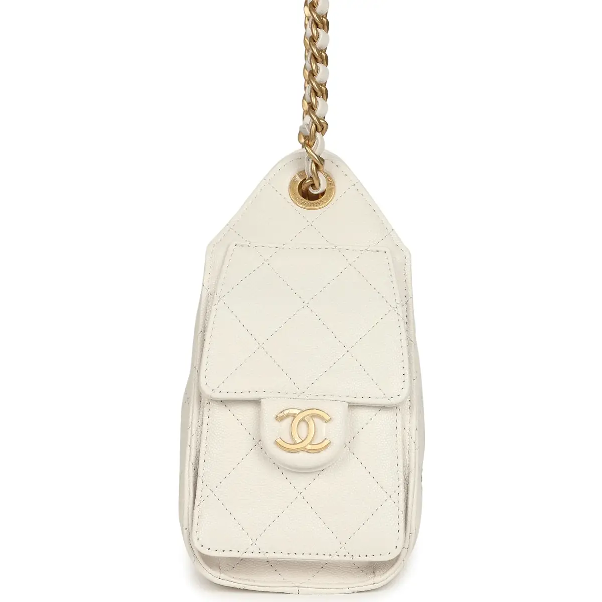 Chanel Chanel Mini 25 Hobo Bag White Caviar Antique Gold Hardware | Thumbnail 3 Chanel Chanel Mini 25 Hobo Bag White Caviar Antique Gold Hardware | Thumbnail 3