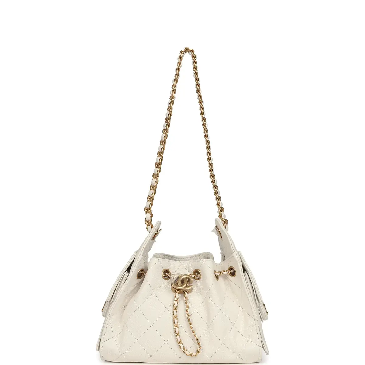 Chanel Chanel Mini 25 Hobo Bag White Caviar Antique Gold Hardware | Thumbnail 6 Chanel Chanel Mini 25 Hobo Bag White Caviar Antique Gold Hardware | Thumbnail 6