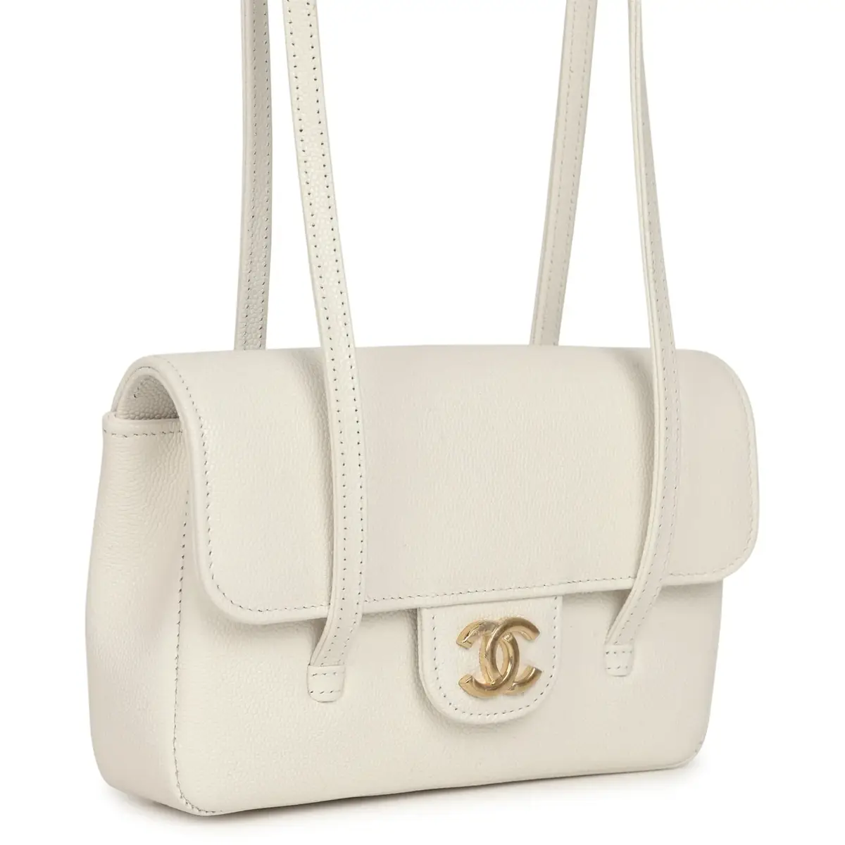 Chanel Chanel Mini Preppy Coco Clutch with Straps White Shiny Caviar Brushed Gold Hardware | Thumbnail 2 Chanel Chanel Mini Preppy Coco Clutch with Straps White Shiny Caviar Brushed Gold Hardware | Thumbnail 2