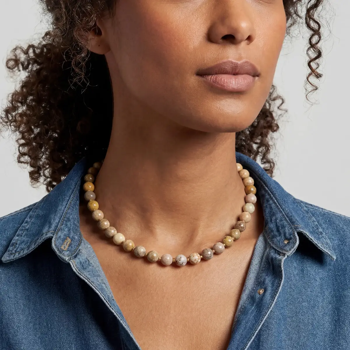 Stephanie Gottlieb Kendall Fossilized Coral Beaded Necklace | Thumbnail 2