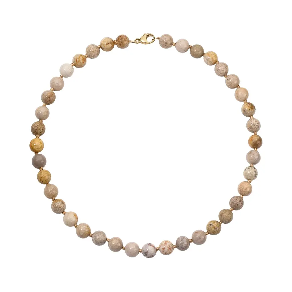 Stephanie Gottlieb Kendall Fossilized Coral Beaded Necklace