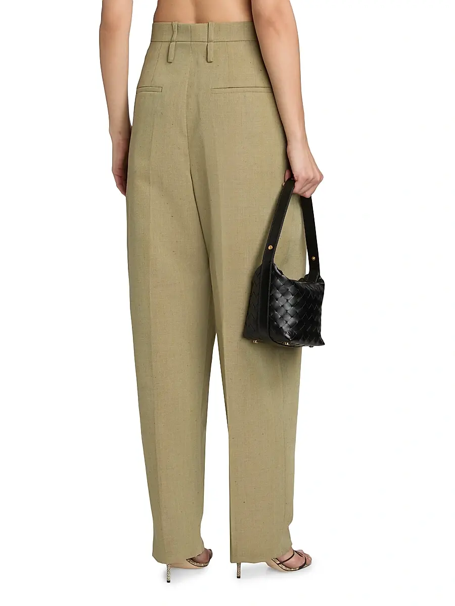 Bottega Veneta Women's Tapered Wool-Linen Blend Trousers | Thumbnail 5 Bottega Veneta Women's Tapered Wool-Linen Blend Trousers | Thumbnail 5