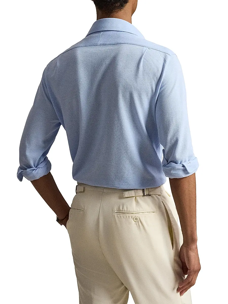 Polo Ralph Lauren Men's Lux Micro Piqué-Knit Cotton Shirt | Thumbnail 4 Polo Ralph Lauren Men's Lux Micro Piqué-Knit Cotton Shirt | Thumbnail 4