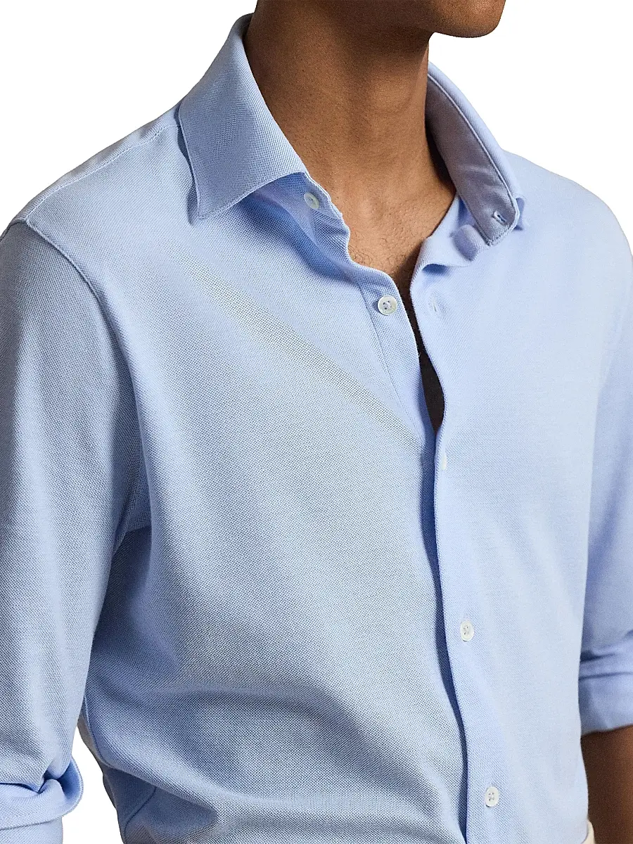Polo Ralph Lauren Men's Lux Micro Piqué-Knit Cotton Shirt | Thumbnail 5 Polo Ralph Lauren Men's Lux Micro Piqué-Knit Cotton Shirt | Thumbnail 5