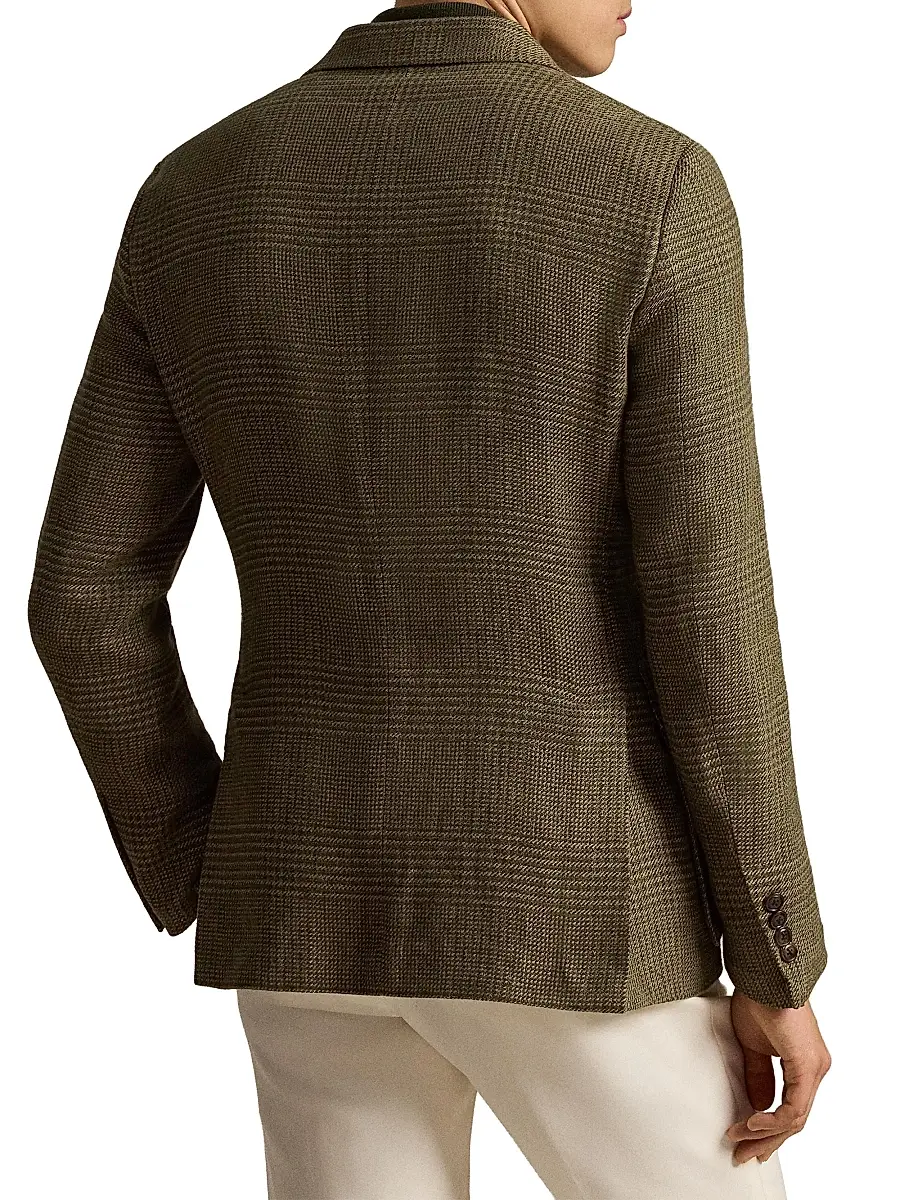 Polo Ralph Lauren Men's Glen Checked Linen-Blend Blazer | Thumbnail 4