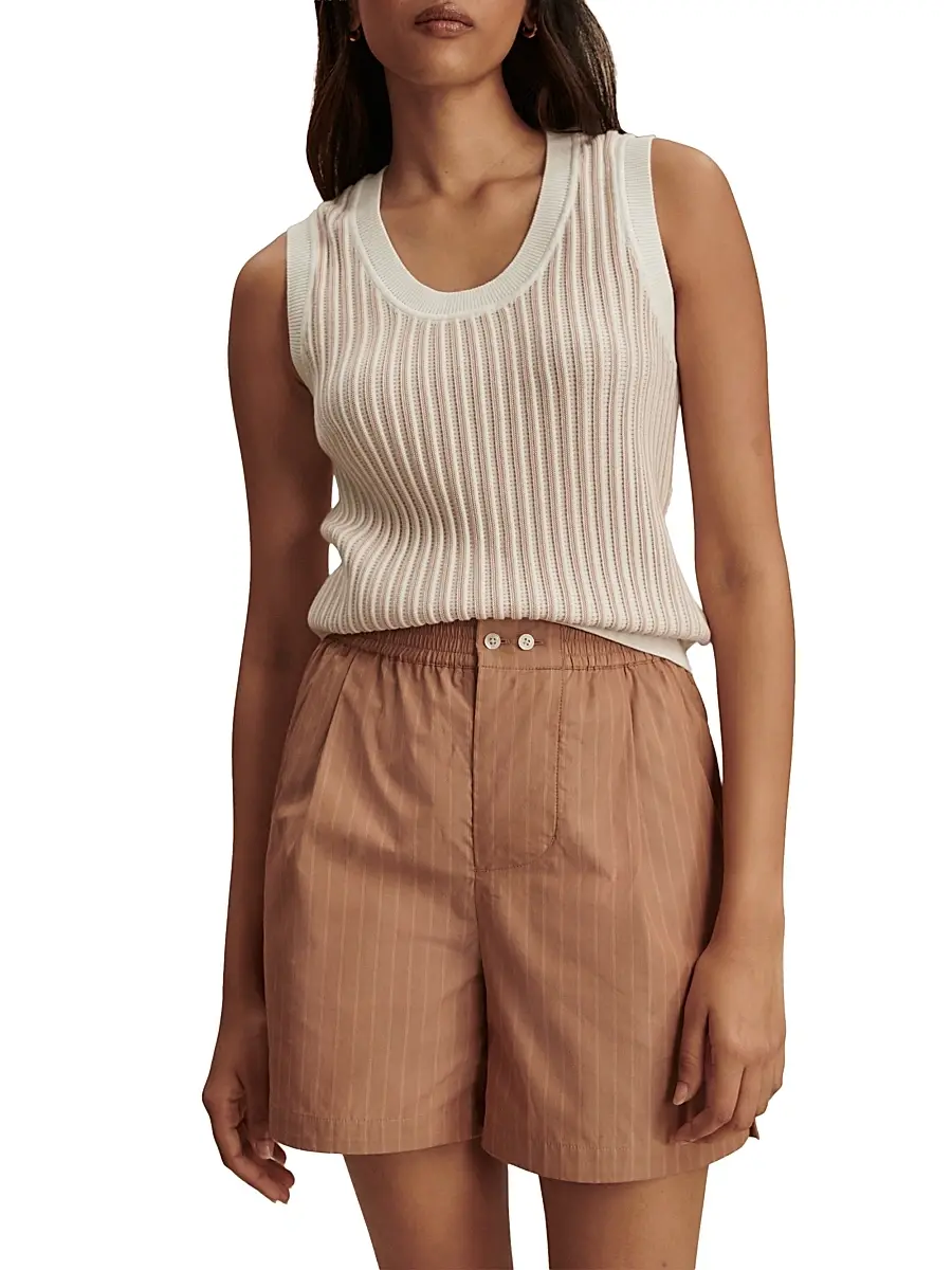 Varley Women's Aldcroft Stitch Knit Tank Top - Snow White | Thumbnail 3 Varley Women's Aldcroft Stitch Knit Tank Top - Snow White | Thumbnail 3