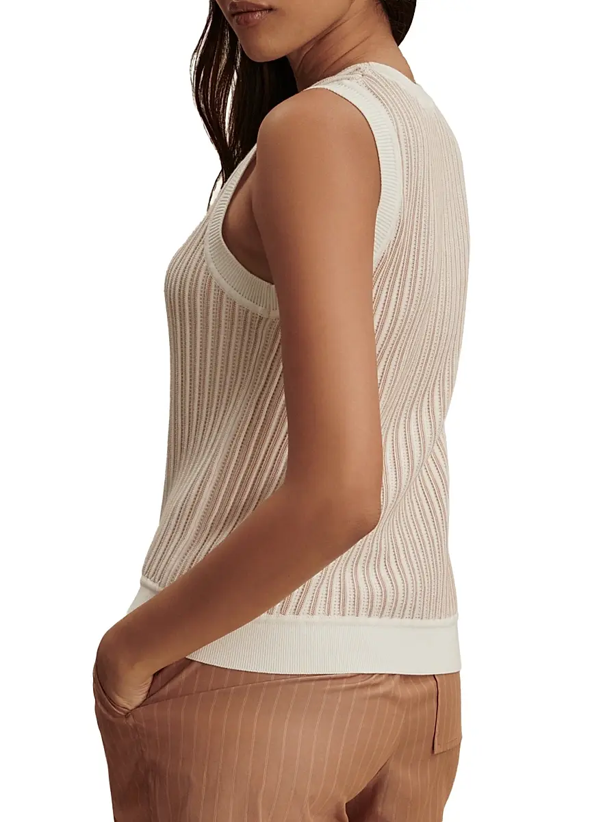 Varley Women's Aldcroft Stitch Knit Tank Top - Snow White | Thumbnail 4 Varley Women's Aldcroft Stitch Knit Tank Top - Snow White | Thumbnail 4