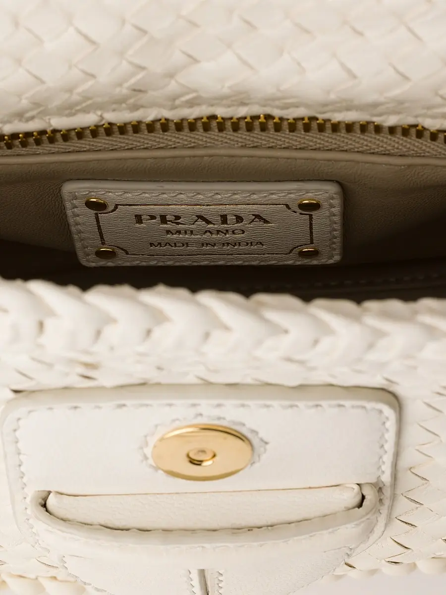 Prada Women's Woven Leather Mini Shoulder Bag | Thumbnail 6