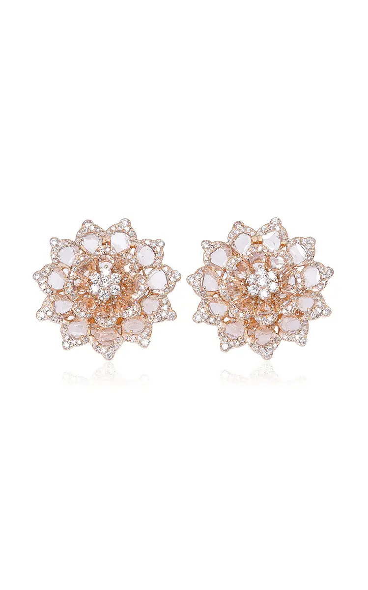 18K Yellow Gold Diamond Earrings