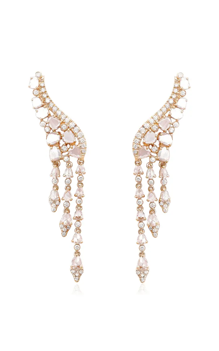 18K Yellow Gold Diamond Earrings