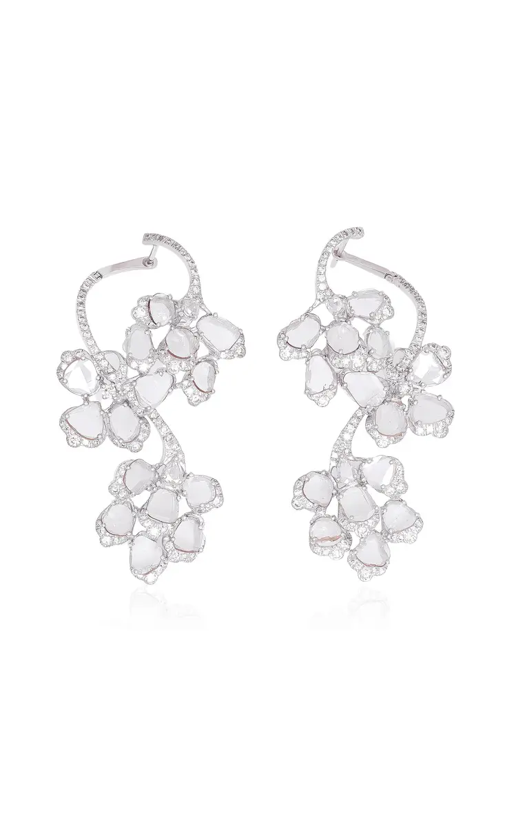 18K White Gold Diamond Earrings
