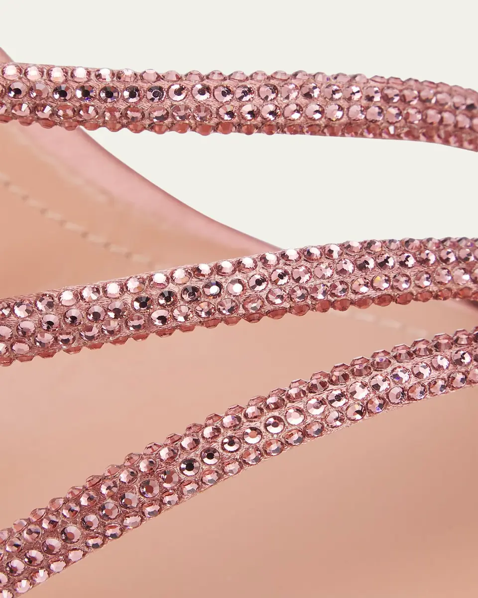 René Caovilla 80mm Cleo Crystal Satin Sandals | Thumbnail 3 René Caovilla 80mm Cleo Crystal Satin Sandals | Thumbnail 3