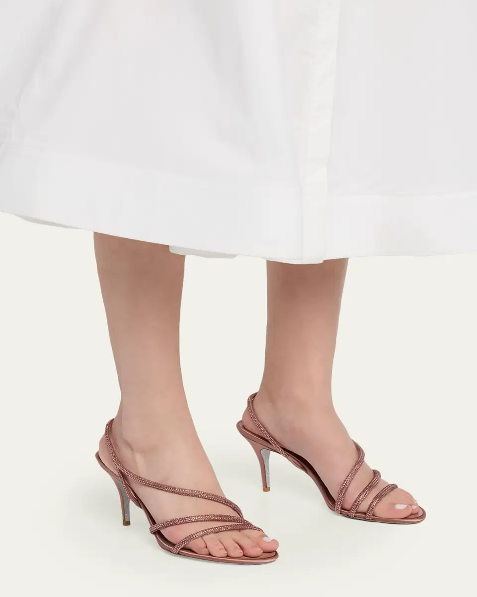 René Caovilla 80mm Cleo Crystal Satin Sandals | Thumbnail 4 René Caovilla 80mm Cleo Crystal Satin Sandals | Thumbnail 4