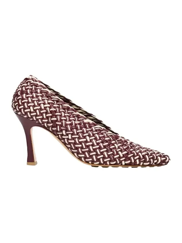 90mm Sofia Intrecciato Leather Pumps