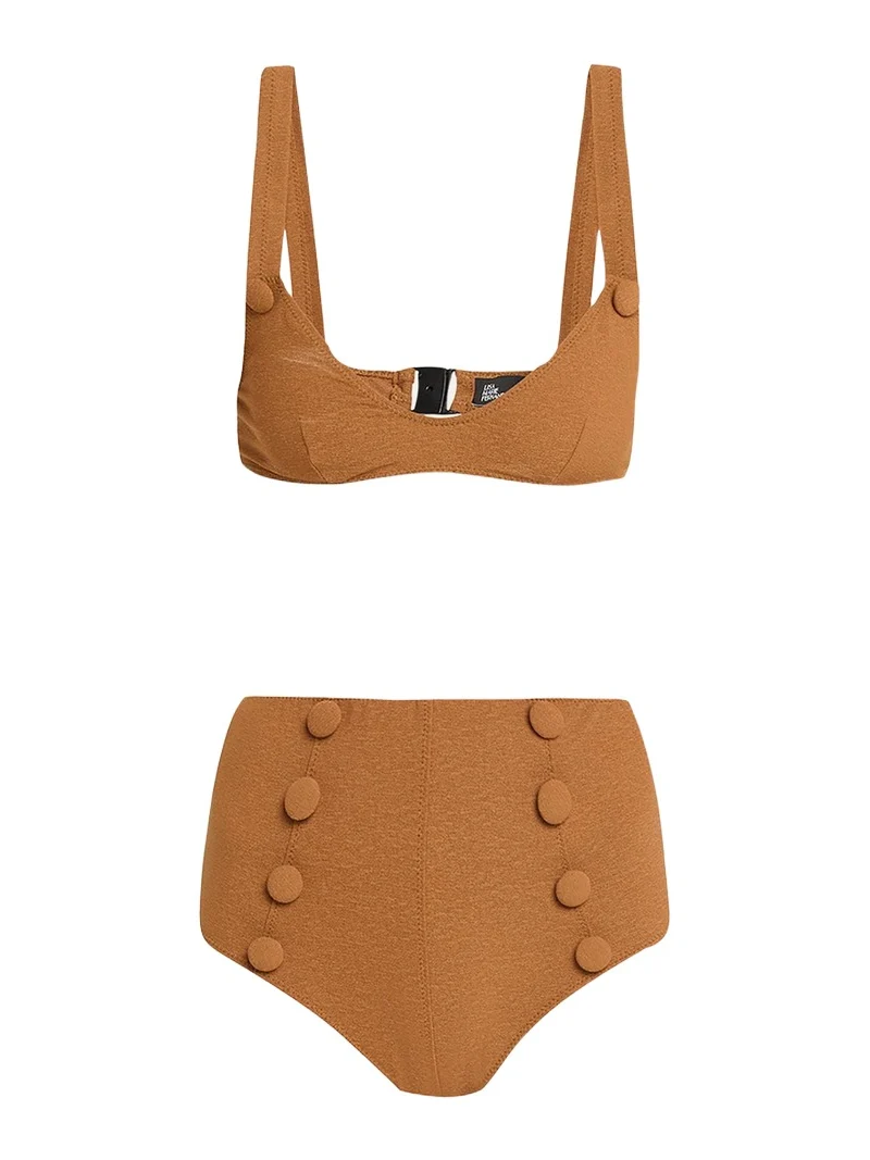 Lisa Marie Fernandez Magdalena High-Waist Two-Piece Swimsuit