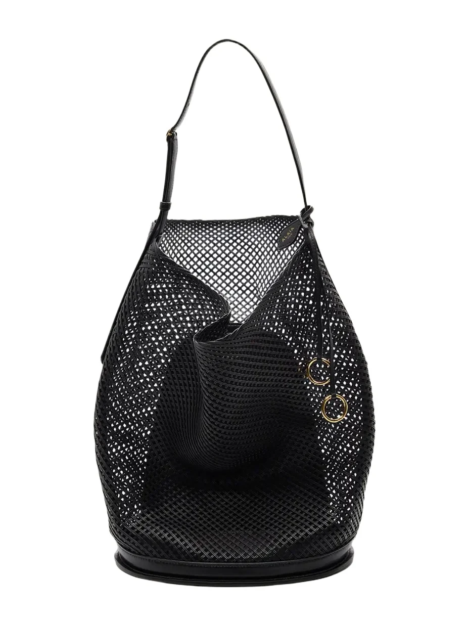 Large Leather Net Hobo Bag Large Leather Net Hobo Bag