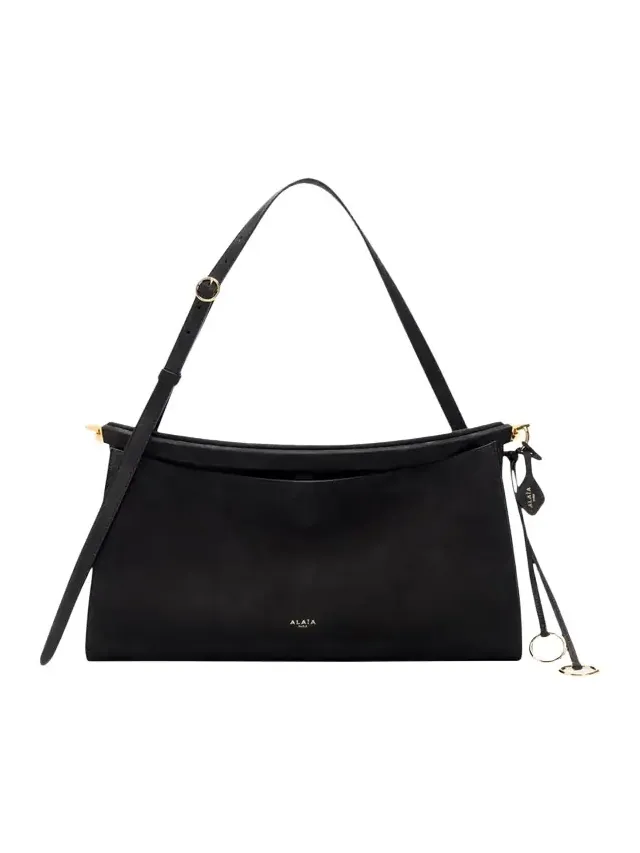 Le Click Large East-West Suede Shoulder Bag