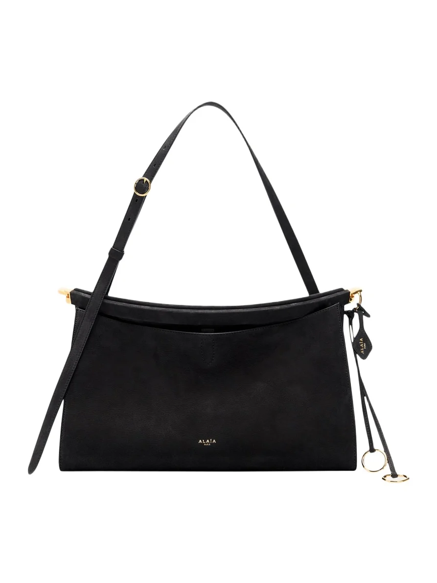 Le Click Large East-West Suede Shoulder Bag Le Click Large East-West Suede Shoulder Bag