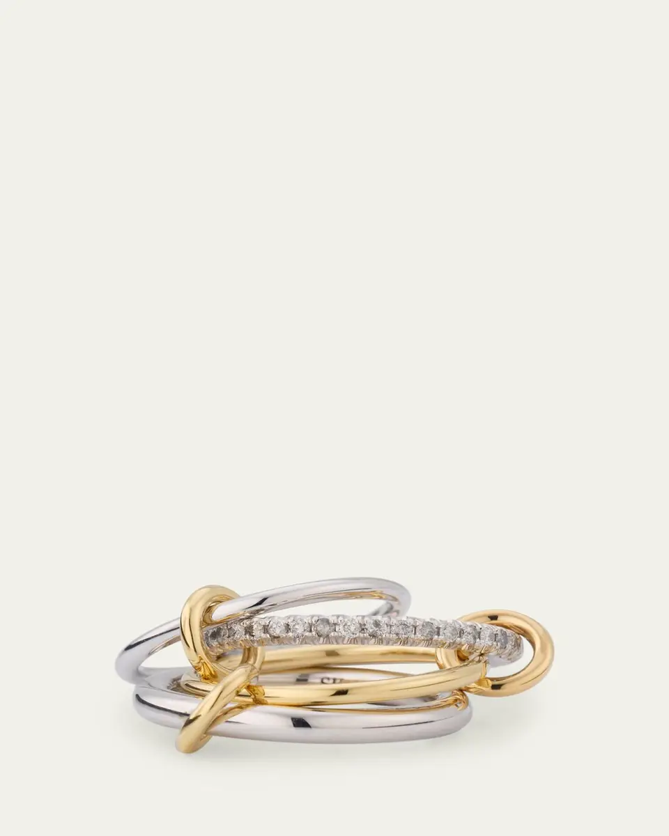 Spinelli Kilcollin 18K Yellow Gold and Silver Nimbus SG Gris 4-Link Diamond Ring | Thumbnail 2 Spinelli Kilcollin 18K Yellow Gold and Silver Nimbus SG Gris 4-Link Diamond Ring | Thumbnail 2