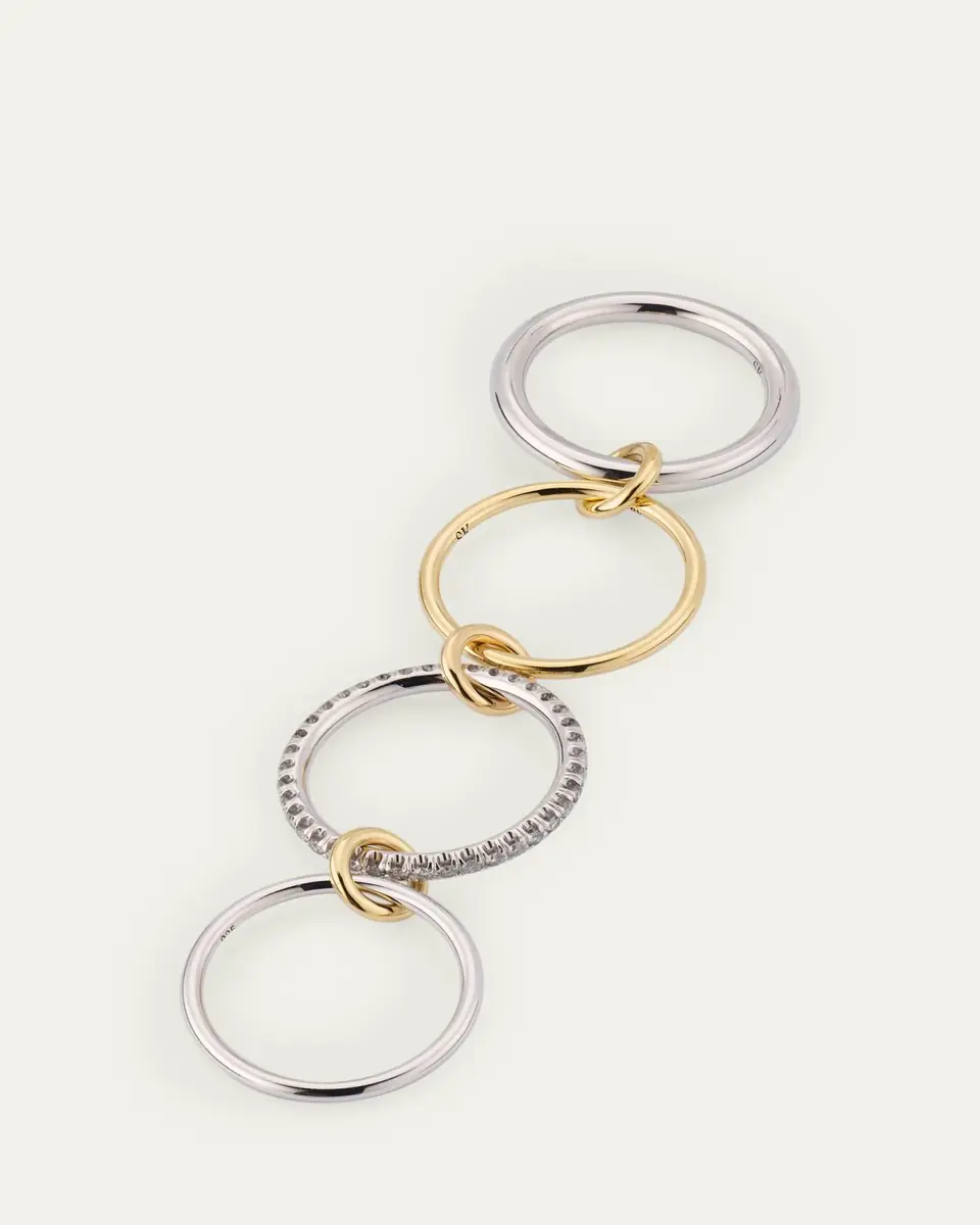 Spinelli Kilcollin 18K Yellow Gold and Silver Nimbus SG Gris 4-Link Diamond Ring | Thumbnail 3 Spinelli Kilcollin 18K Yellow Gold and Silver Nimbus SG Gris 4-Link Diamond Ring | Thumbnail 3