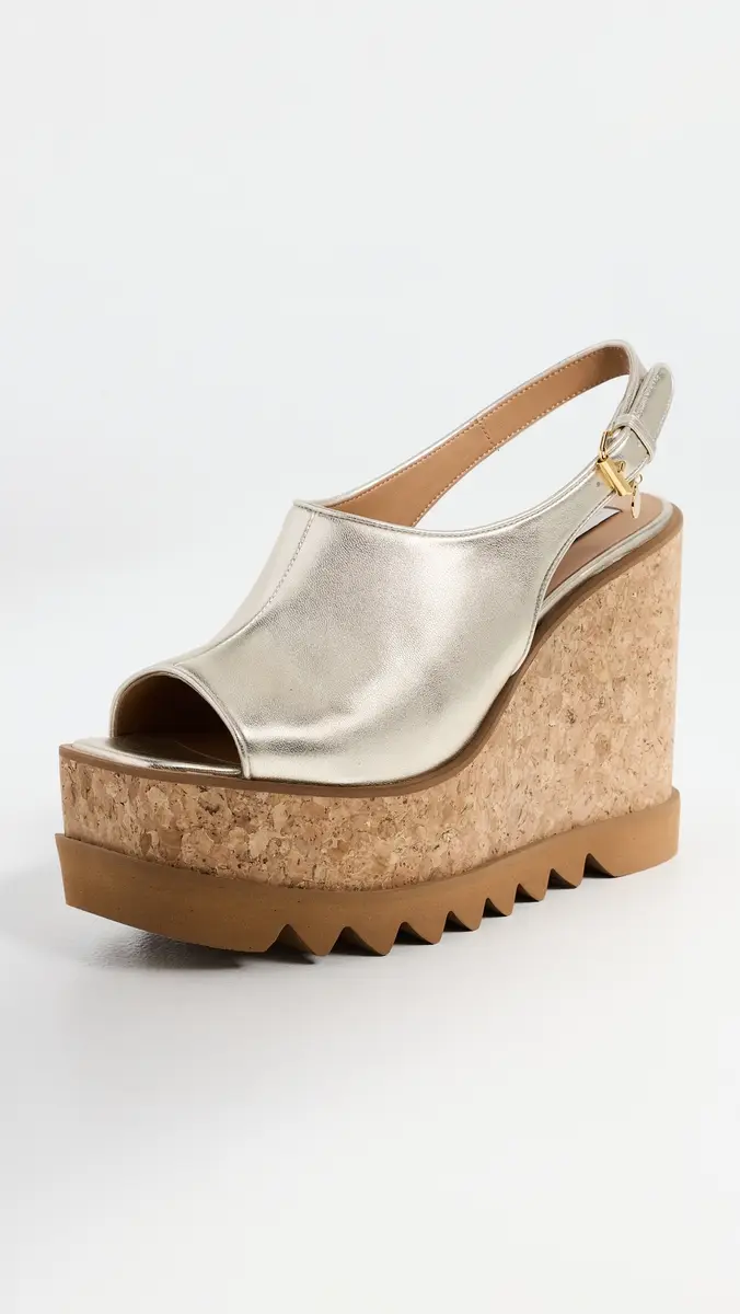 Stella McCartney Sneakelyse Metallic Slingback Sandals 120mm Pale Gold 38 | Thumbnail 2 Stella McCartney Sneakelyse Metallic Slingback Sandals 120mm Pale Gold 38 | Thumbnail 2