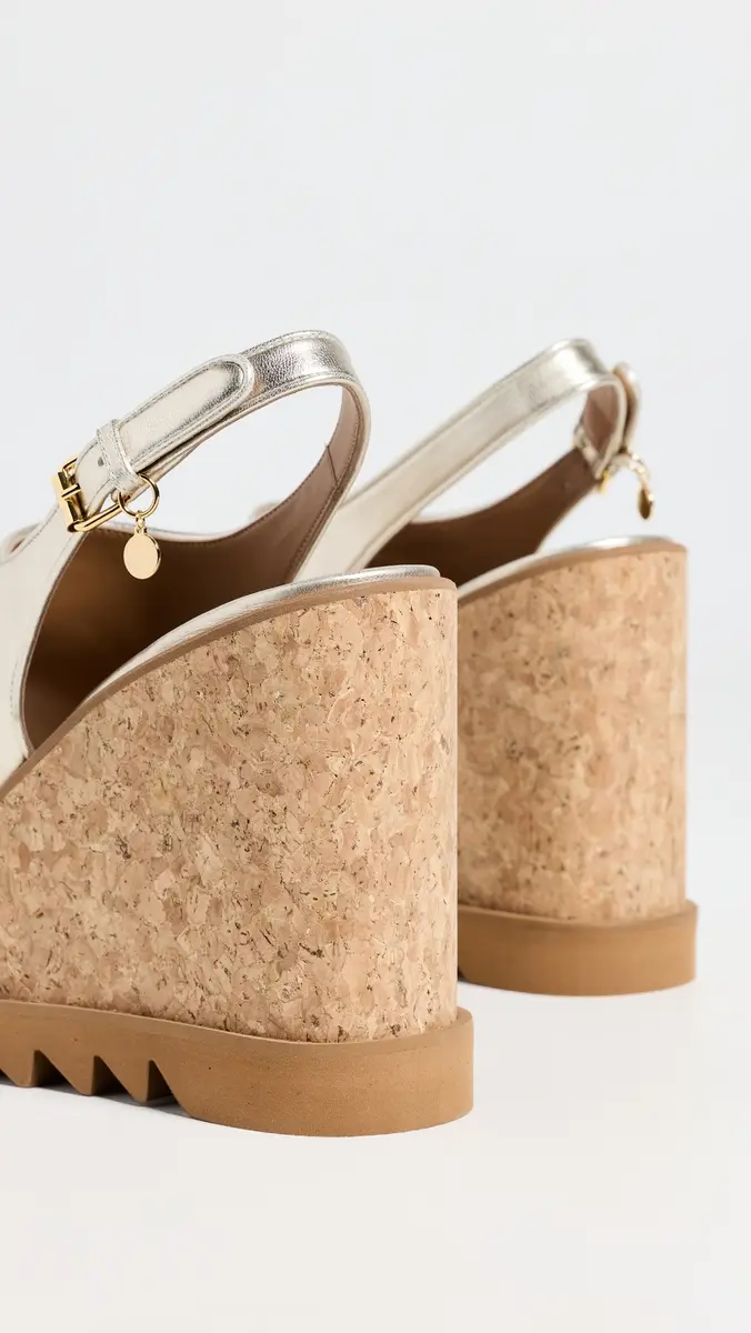 Stella McCartney Sneakelyse Metallic Slingback Sandals 120mm Pale Gold 38 | Thumbnail 4 Stella McCartney Sneakelyse Metallic Slingback Sandals 120mm Pale Gold 38 | Thumbnail 4