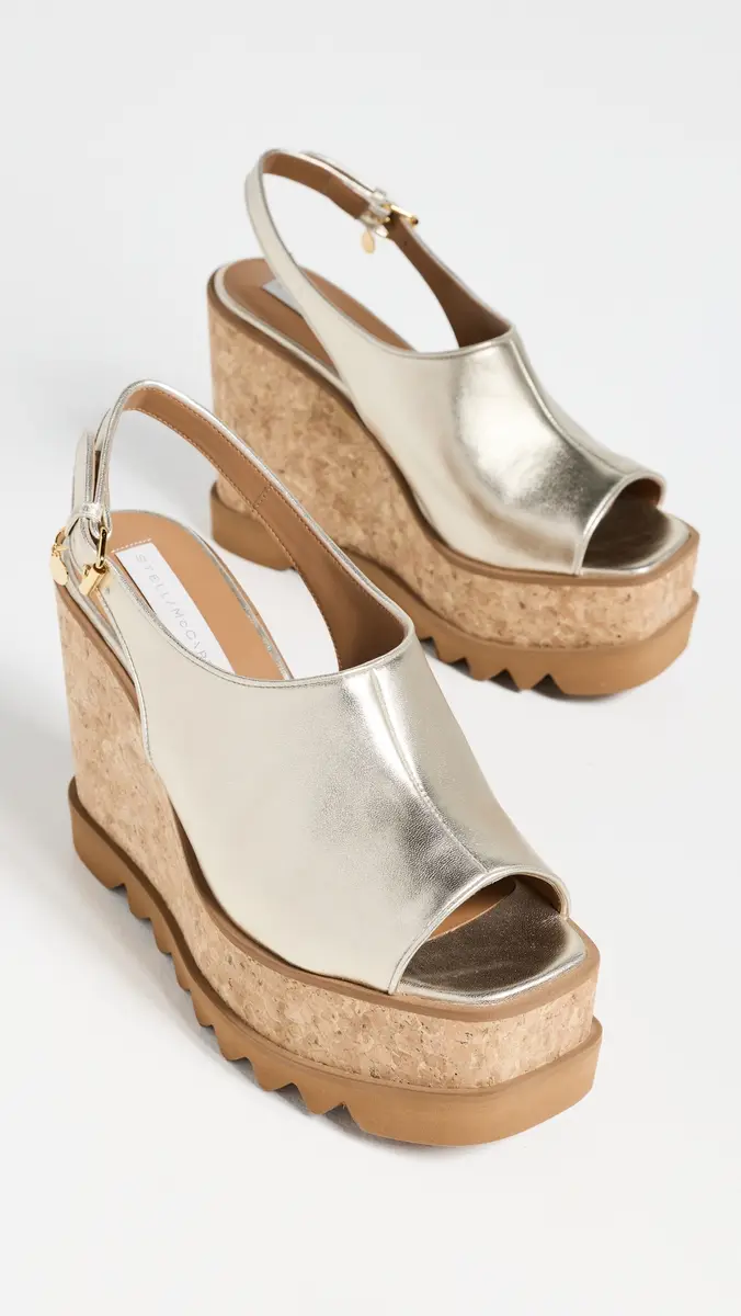 Stella McCartney Sneakelyse Metallic Slingback Sandals 120mm Pale Gold 38 | Thumbnail 5 Stella McCartney Sneakelyse Metallic Slingback Sandals 120mm Pale Gold 38 | Thumbnail 5