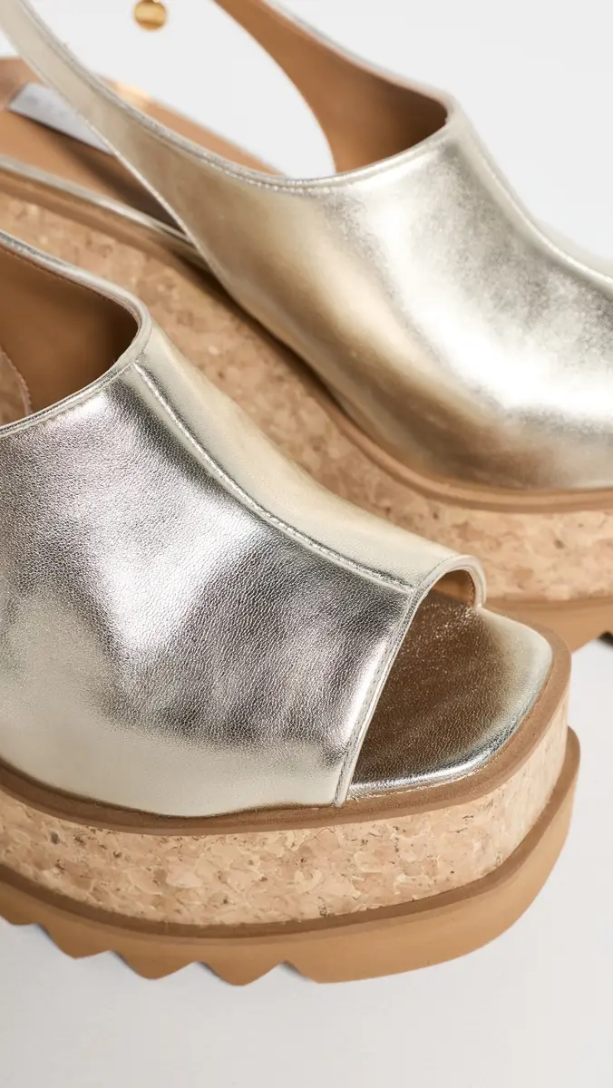 Stella McCartney Sneakelyse Metallic Slingback Sandals 120mm Pale Gold 38 | Thumbnail 6 Stella McCartney Sneakelyse Metallic Slingback Sandals 120mm Pale Gold 38 | Thumbnail 6