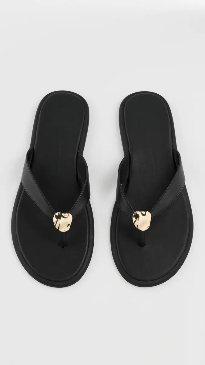 Dolce Vita Jaina Thong Sandals Black Leather | Thumbnail 2
