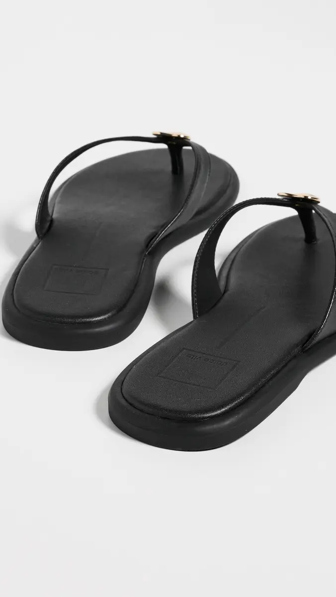 Dolce Vita Jaina Thong Sandals Black Leather | Thumbnail 4