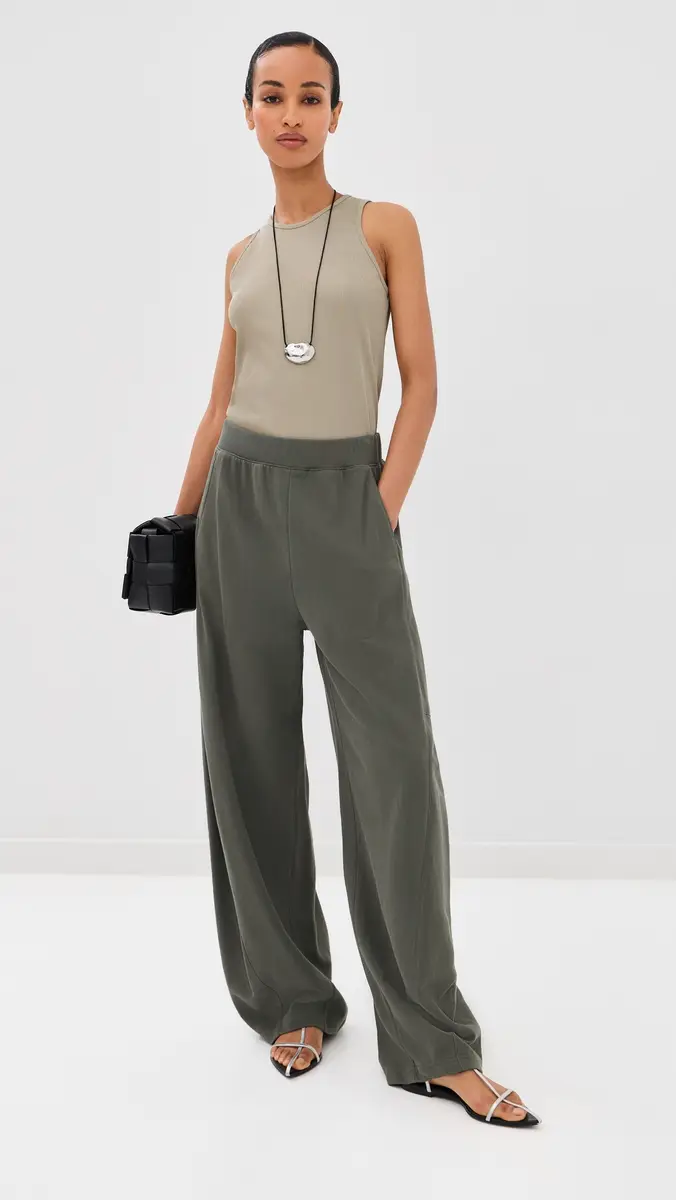 Tibi Stretch Viscose Ribbed Tank Top Taupe | Thumbnail 5