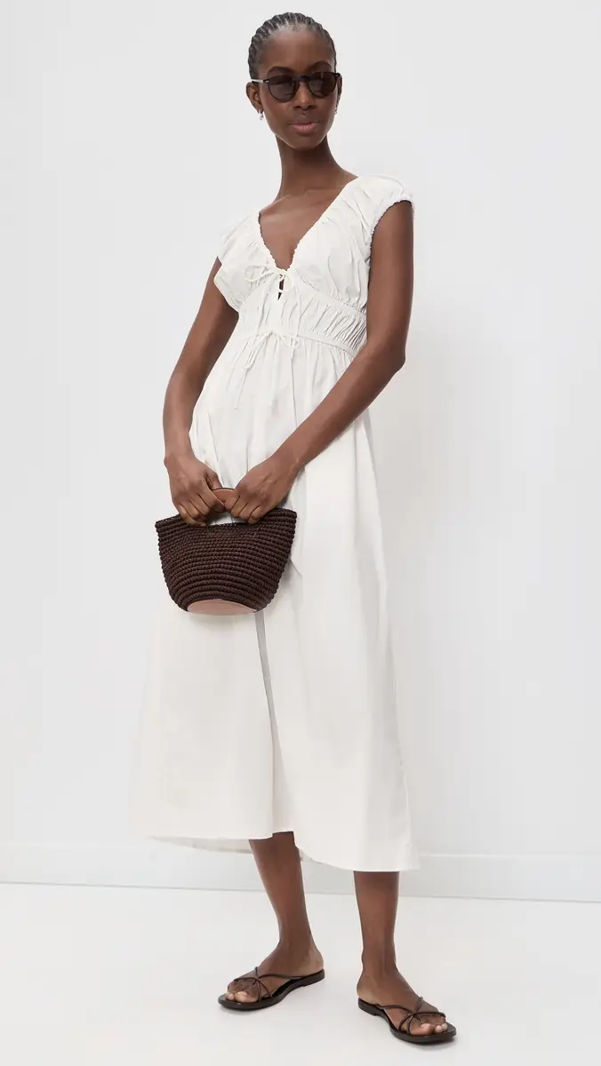 Wayf Liv Ruched Midi Dress | Thumbnail 5 Wayf Liv Ruched Midi Dress | Thumbnail 5