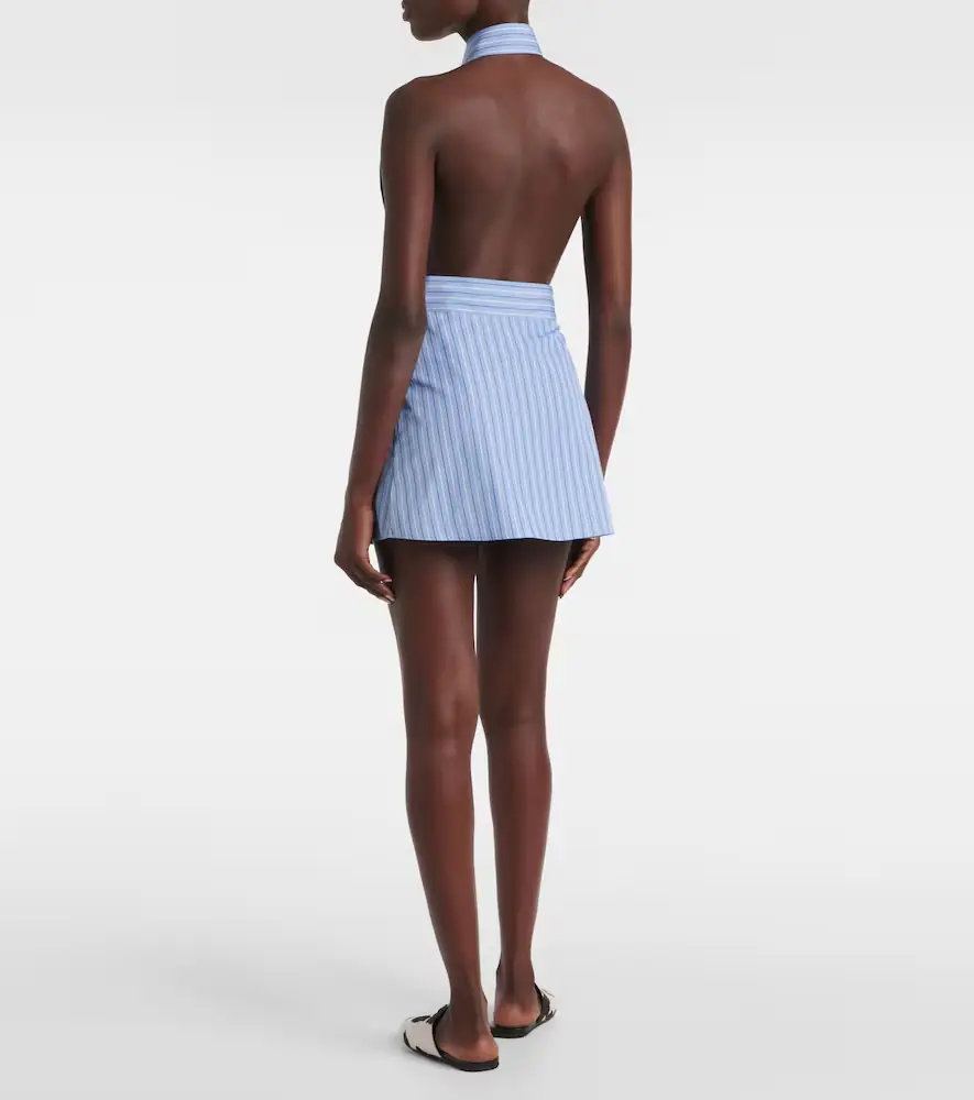 Prada Striped halterneck cotton minidress | Thumbnail 5 Prada Striped halterneck cotton minidress | Thumbnail 5