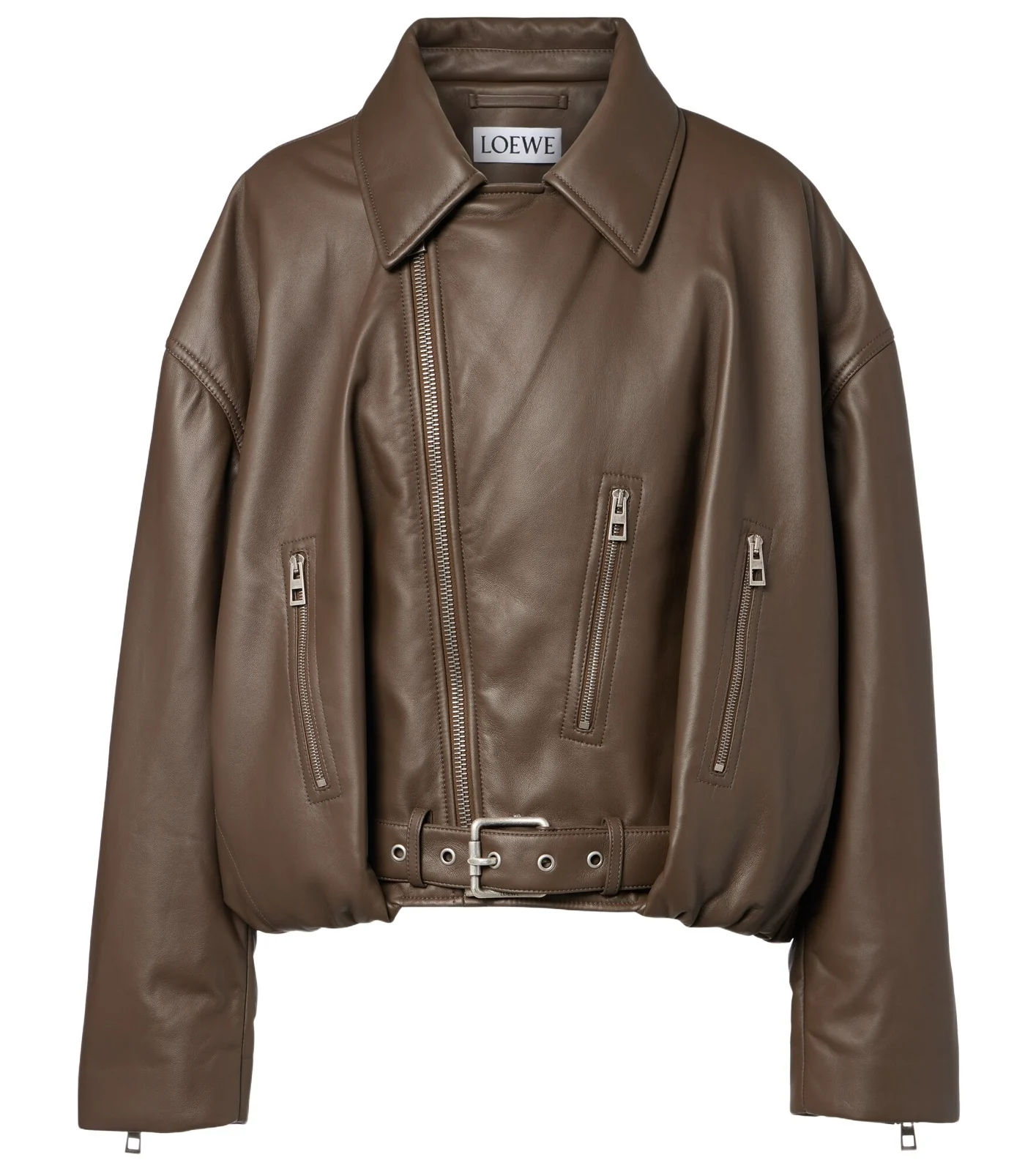 Cropped leather biker jacket Cropped leather biker jacket