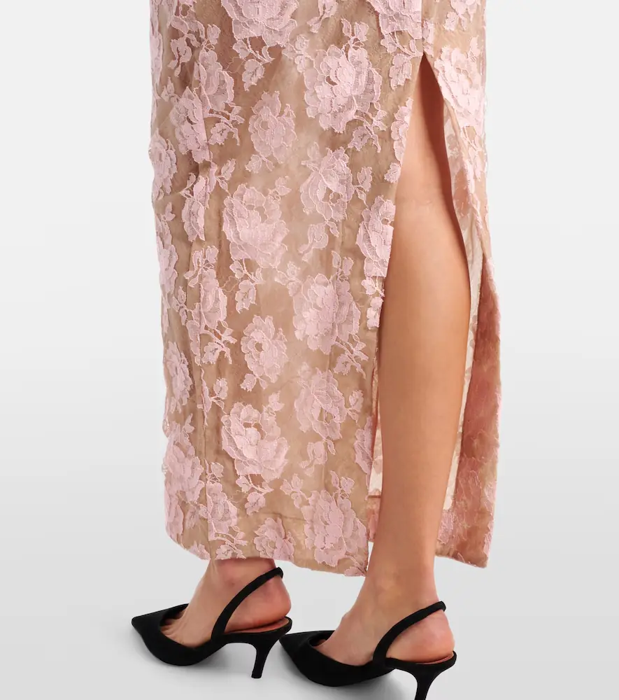 Alessandra Rich Ruffled cotton-blend lace maxi dress | Thumbnail 2 Alessandra Rich Ruffled cotton-blend lace maxi dress | Thumbnail 2