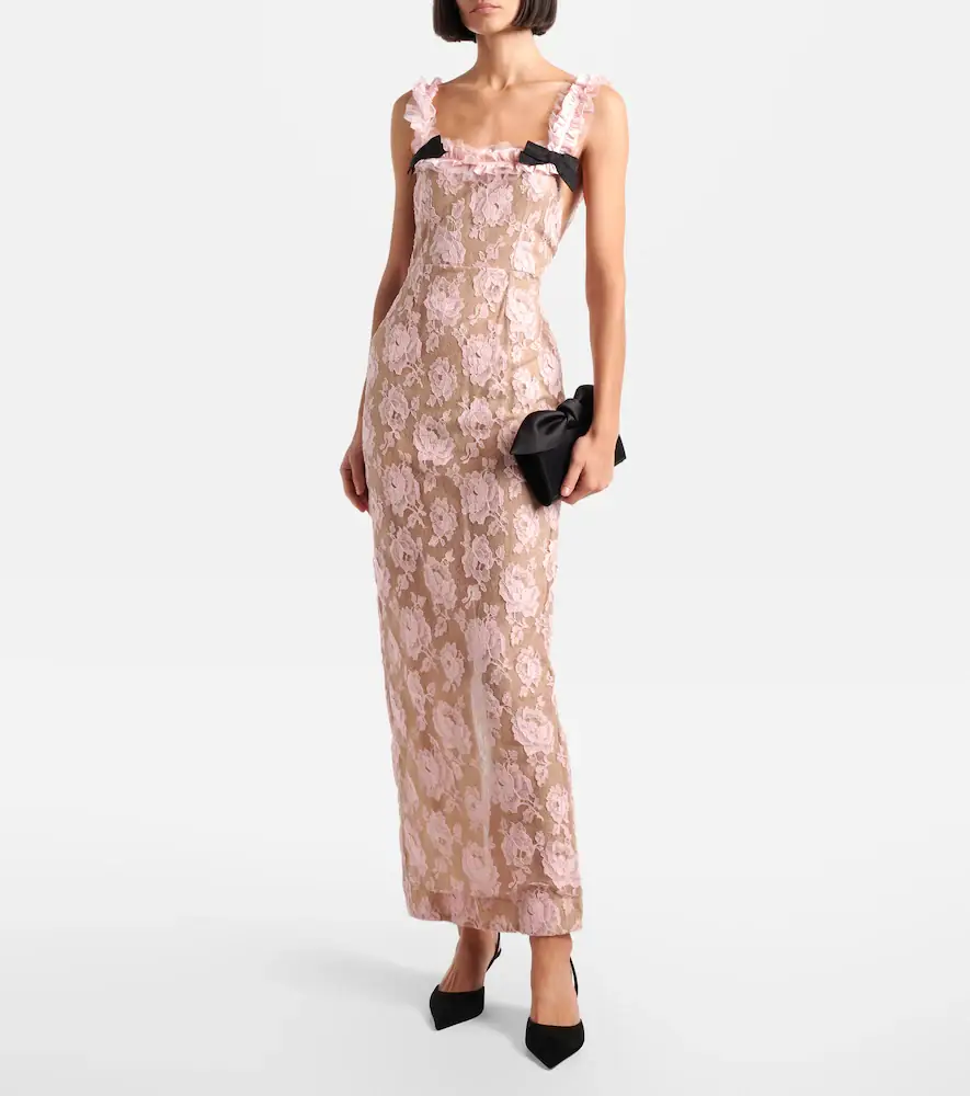 Alessandra Rich Ruffled cotton-blend lace maxi dress | Thumbnail 4 Alessandra Rich Ruffled cotton-blend lace maxi dress | Thumbnail 4