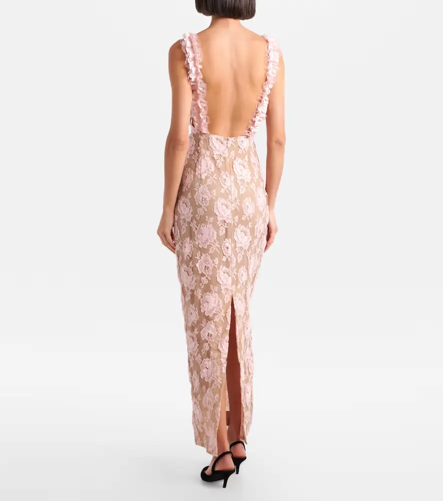 Alessandra Rich Ruffled cotton-blend lace maxi dress | Thumbnail 5 Alessandra Rich Ruffled cotton-blend lace maxi dress | Thumbnail 5