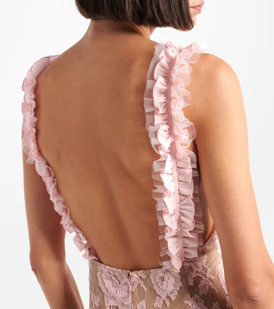 Alessandra Rich Ruffled cotton-blend lace maxi dress | Thumbnail 6 Alessandra Rich Ruffled cotton-blend lace maxi dress | Thumbnail 6