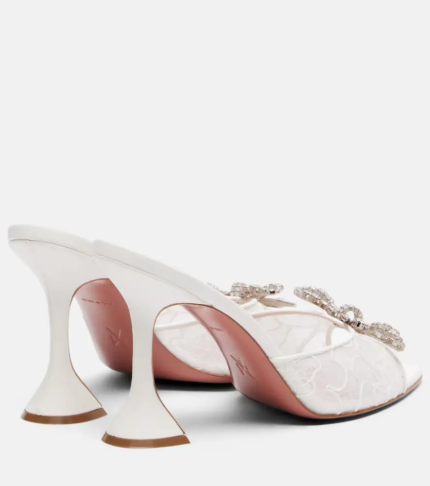 Amina Muaddi Rosie embellished lace mules | Thumbnail 2
