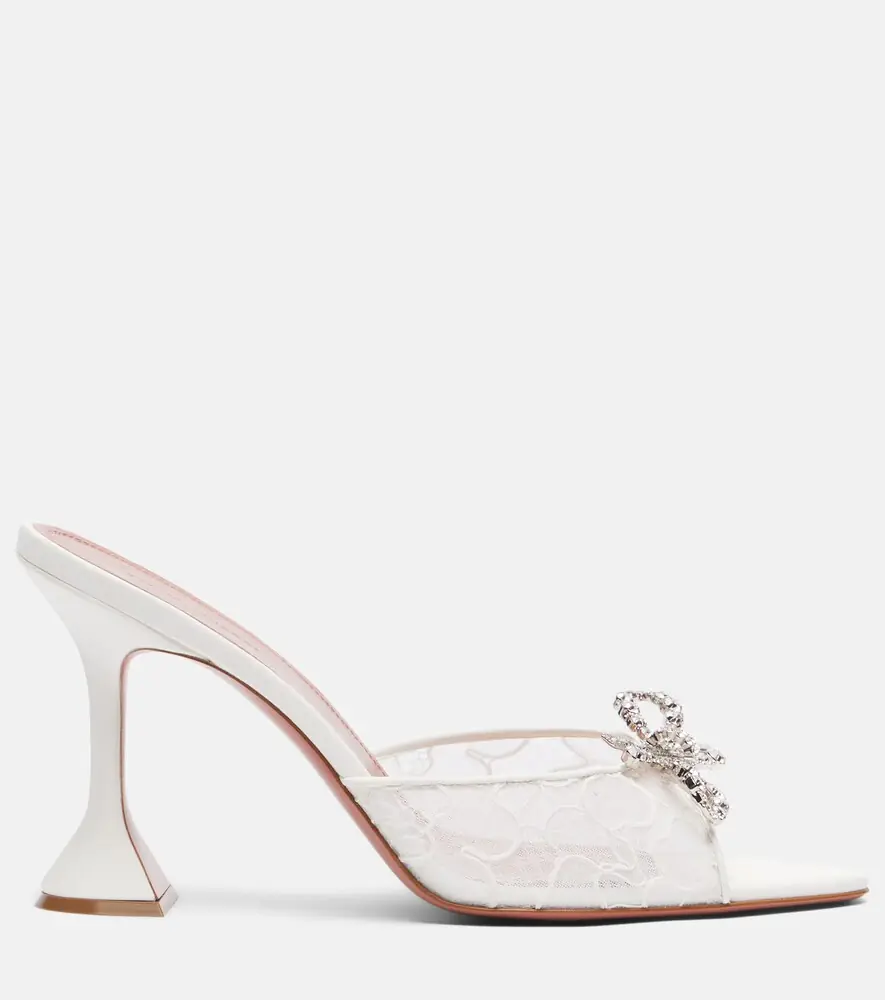 Amina Muaddi Rosie embellished lace mules | Thumbnail 3